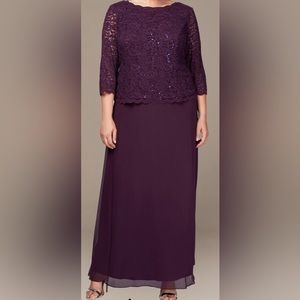 Alex Evening dress size 14 plum